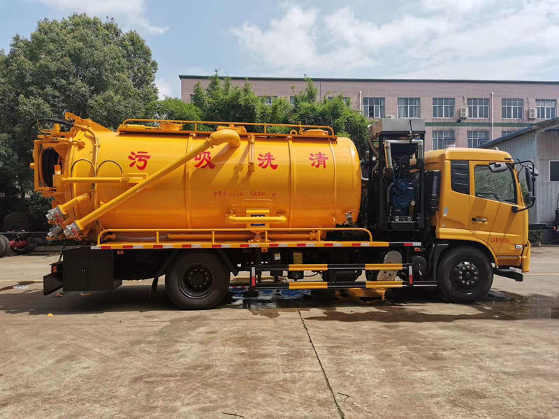國六東風天錦帶副發15方清洗吸污車