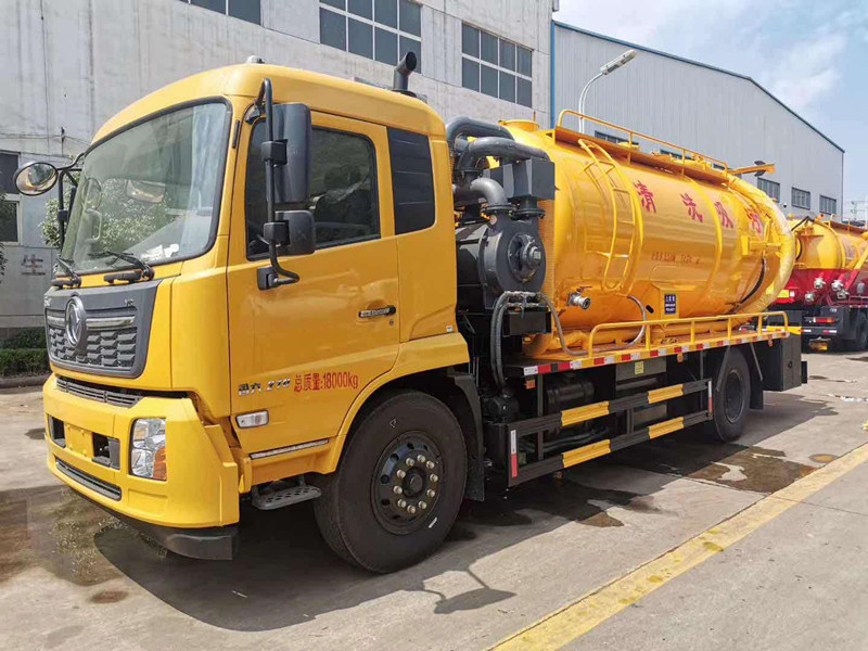 國六東風天錦帶副發15方清洗吸污車