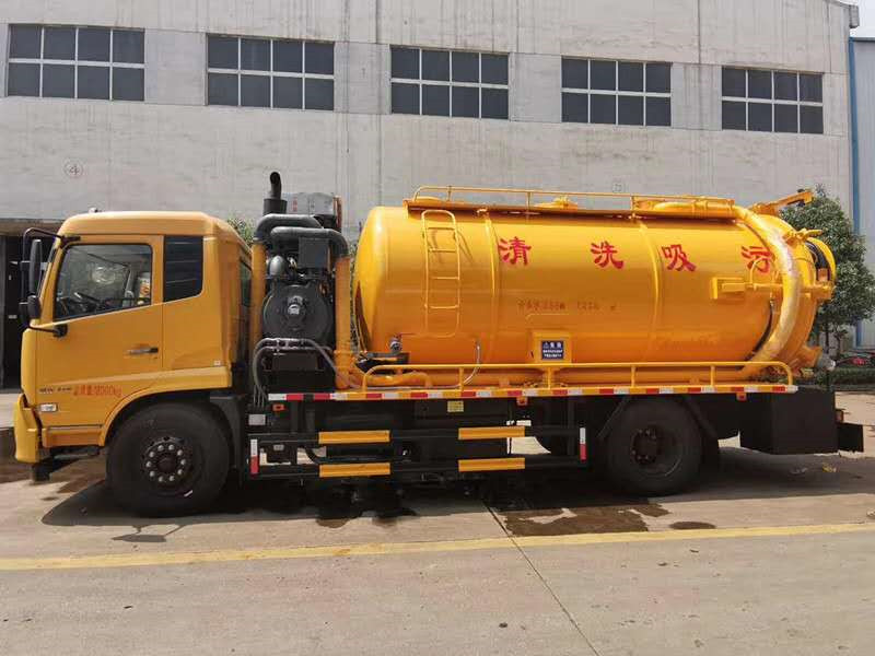 國六東風天錦帶副發15方清洗吸污車